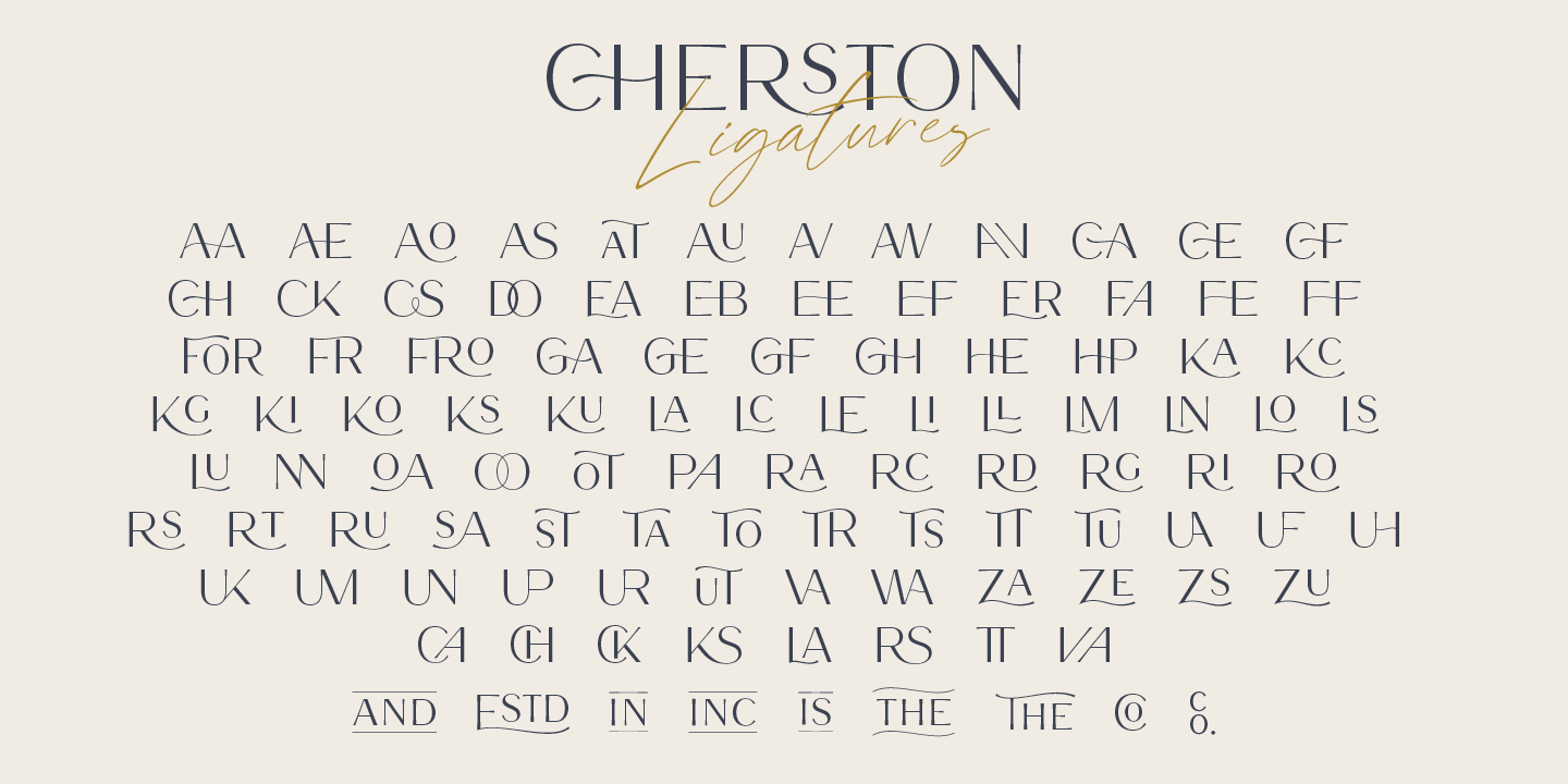 Пример шрифта Cherston Light Rough